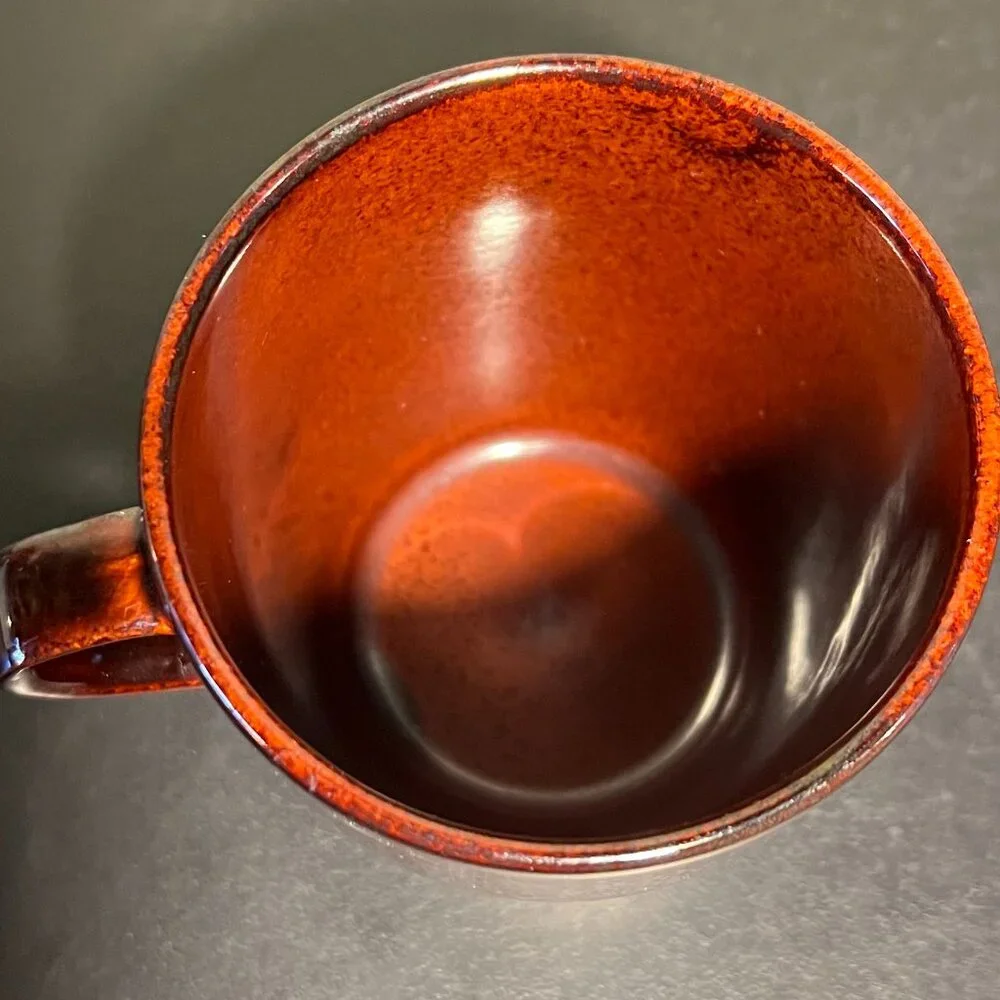 Crate & Barrel MAHOGANY Brown Luster Glazed Coffee Mug Cup Japan 12oz